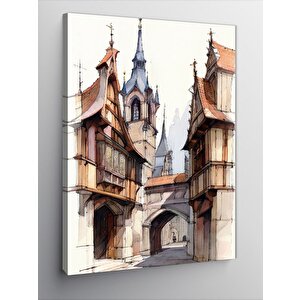 Kanvas Tablo Viking Evleri 50x70 cm