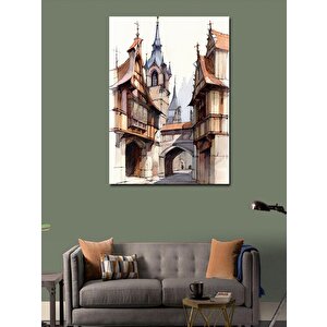 Kanvas Tablo Viking Evleri 50x70 cm