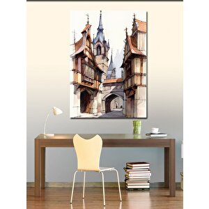 Kanvas Tablo Viking Evleri 50x70 cm