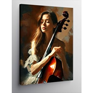 Kanvas Tablo Çello Ve Kadın 100x140 cm