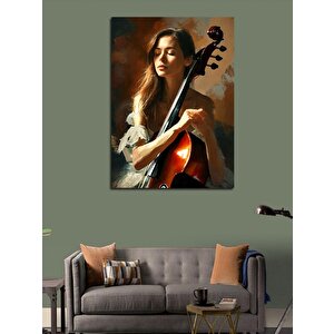 Kanvas Tablo Çello Ve Kadın 50x70 cm
