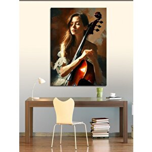 Kanvas Tablo Çello Ve Kadın 50x70 cm