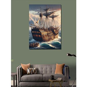 Kanvas Tablo Osmanlı Donanması Kadırga 100x140 cm