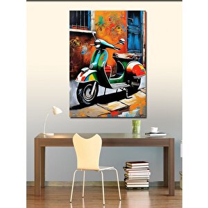 Kanvas Tablo Retro Scooter Motosiklet 50x70 cm