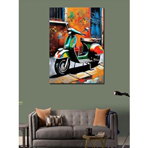 Kanvas Tablo Retro Scooter Motosiklet 70x100 cm