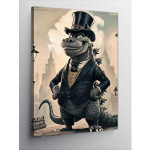Kanvas Tablo Smokinli Patron T-rex 70x100 cm
