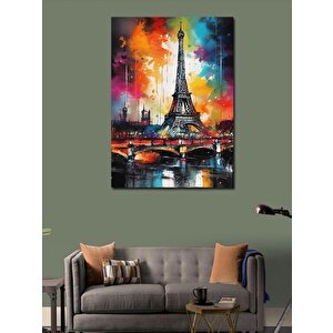 Kanvas Tablo Paris Eyfel Kulesi Renkli 50x70 cm