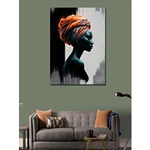 Kanvas Tablo Kırmızı Başlıklı Esmer Kadın 70x100 cm