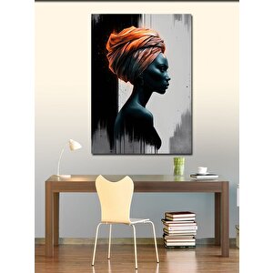 Kanvas Tablo Kırmızı Başlıklı Esmer Kadın 70x100 cm