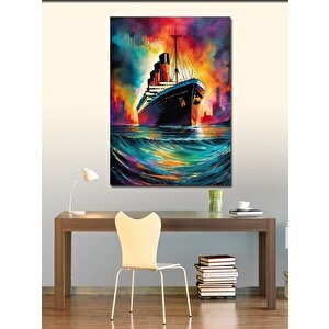 Kanvas Tablo Renkli Fon Titanic 50x70 cm