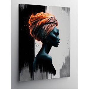 Kanvas Tablo Kırmızı Başlıklı Esmer Kadın 50x70 cm