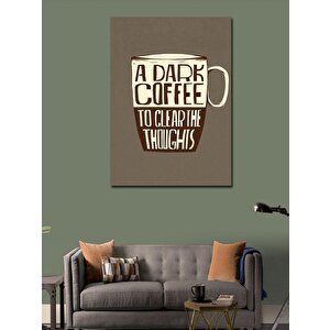 Kanvas Tablo Sade Kahve Düşünceleri Açar 50x70 cm