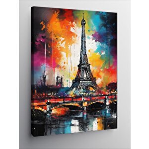 Kanvas Tablo Paris Eyfel Kulesi Renkli 70x100 cm