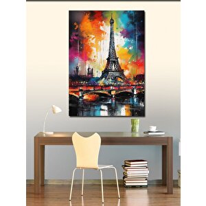 Kanvas Tablo Paris Eyfel Kulesi Renkli 70x100 cm