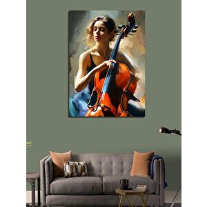 Kanvas Tablo Viyolancel Ve Kadın 70x100 cm