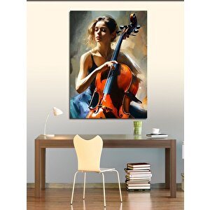 Kanvas Tablo Viyolancel Ve Kadın 70x100 cm