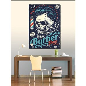 Kanvas Tablo Berber Dükkanı Temalı 100x140 cm