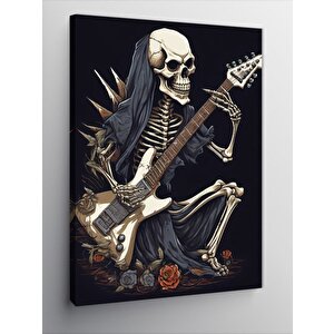 Kanvas Tablo Elektro Gitar Çalan İskelet 50x70 cm