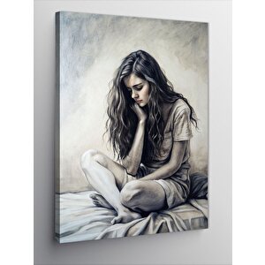 Kanvas Tablo Düşünen Kadın 100x140 cm
