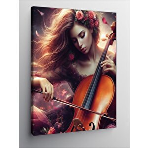 Kanvas Tablo Viyola Ve Kadın 100x140 cm