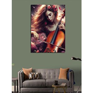 Kanvas Tablo Viyola Ve Kadın 100x140 cm