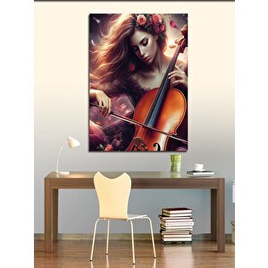 Kanvas Tablo Viyola Ve Kadın 100x140 cm