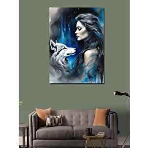 Kanvas Tablo Bozkurt Ve Kadın 50x70 cm