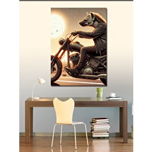 Kanvas Tablo Motosiklet Kullanan Sırtlan 50x70 cm