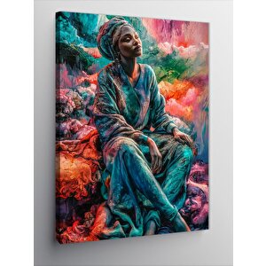 Kanvas Tablo Renkler Ve Afrikalı Kadın 50x70 cm