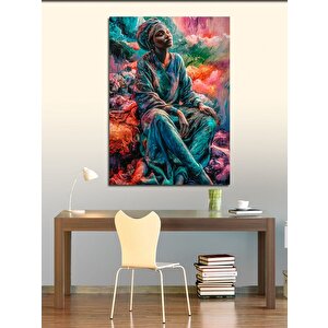Kanvas Tablo Renkler Ve Afrikalı Kadın 50x70 cm