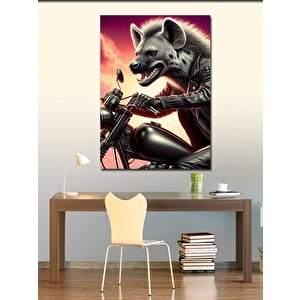 Kanvas Tablo Motosiklet Kullanan Sırtlan 50x70 cm