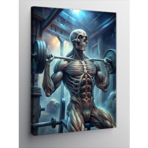 Kanvas Tablo Ağırlık Çalışan İskelet 70x100 cm