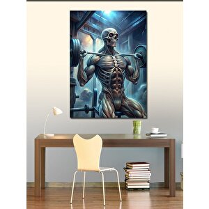 Kanvas Tablo Ağırlık Çalışan İskelet 70x100 cm