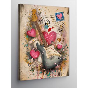 Kanvas Tablo Fender Elektro Gitar