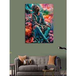 Kanvas Tablo Renkler Ve Afrikalı Kadın 70x100 cm