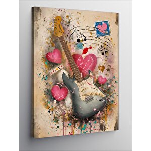 Kanvas Tablo Fender Elektro Gitar 70x100 cm
