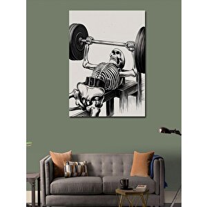 Kanvas Tablo Halter Kaldıran İskelet 50x70 cm