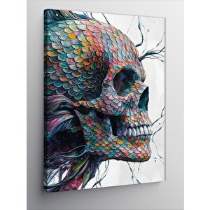 Kanvas Tablo Renkli Pullu İskelet 70x100 cm
