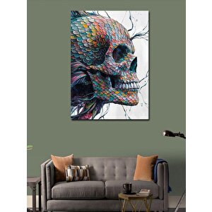 Kanvas Tablo Renkli Pullu İskelet 70x100 cm