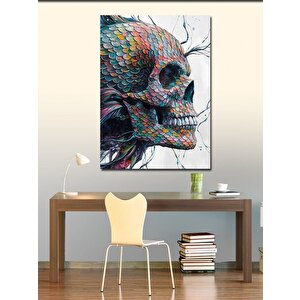 Kanvas Tablo Renkli Pullu İskelet 100x140 cm