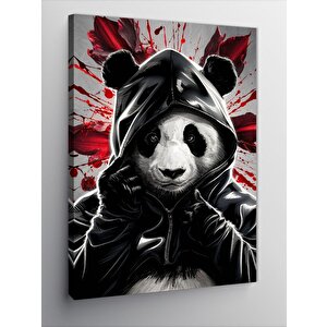 Kanvas Tablo Siyah Kapşonlu Panda 50x70 cm