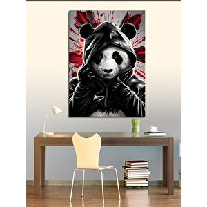 Kanvas Tablo Siyah Kapşonlu Panda 50x70 cm