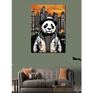 Kanvas Tablo Fötr Şapkalı Panda 70x100 cm