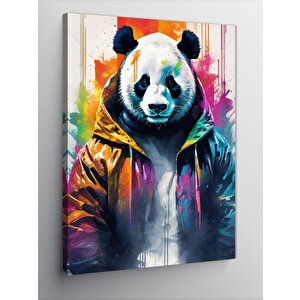 Kanvas Tablo Yağmurluk Giymiş Panda