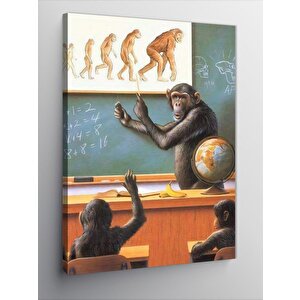 Kanvas Tablo Evrim Teorisi Ve Maymun 50x70 cm