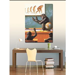 Kanvas Tablo Evrim Teorisi Ve Maymun 100x140 cm