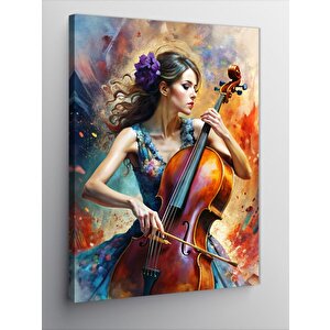 Kanvas Tablo Çello Ve Kadın 50x70 cm
