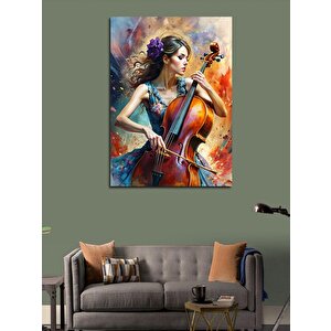 Kanvas Tablo Çello Ve Kadın 50x70 cm