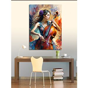 Kanvas Tablo Çello Ve Kadın 70x100 cm