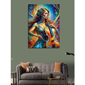Kanvas Tablo Kadın Ve Çello 100x140 cm